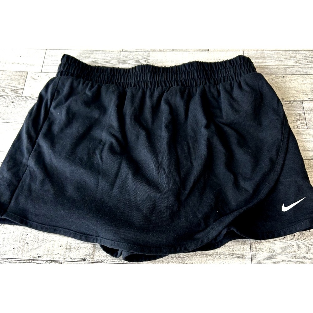 NEW‎ Nike Girls Dri-FIT High Waisted Skort Skirt Shorts Black Standard Fit LARGE